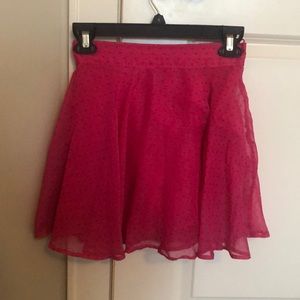 pink polka dot mini skirt